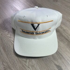 VTG Vanderbilt Commodores Snapback Hat College The Game‎ Bar Line White Cap